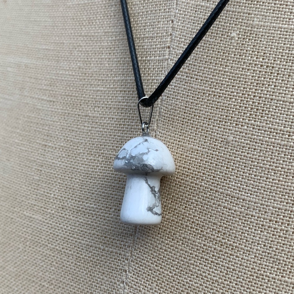 Handmade Genuine Stone Mushroom Amulet Necklace - Picture 9 of 14